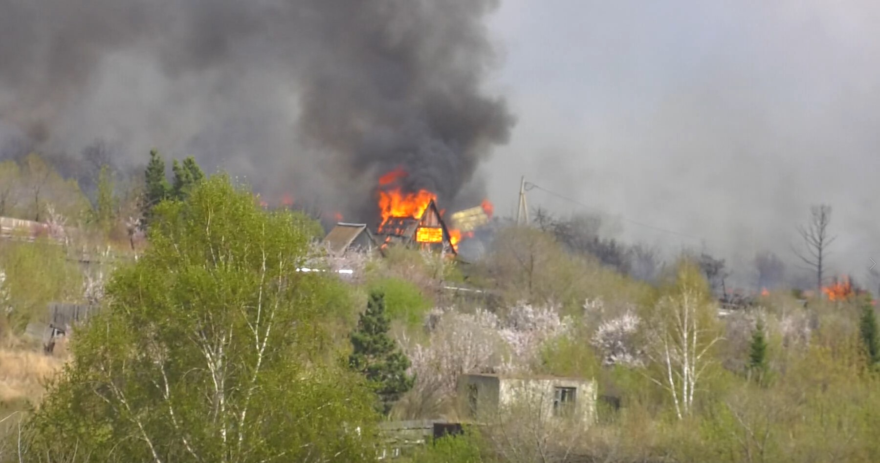 Пожар в городе