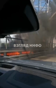 Шпала горела в Хакасии на железнодорожном мосту через Енисей