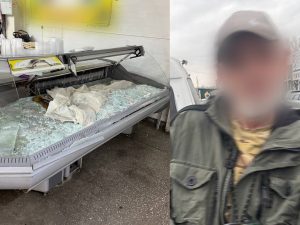 Объяснить поступок не смог: пьяный черногорец топором разнёс витрину на абаканском рынке