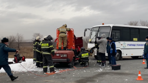 ДТП у Пригорска- пострадали люди: МЧС Хакасии провело масштабные учения