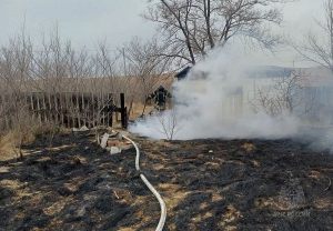 Крупный пожар тушили в черногорском садовом товариществе «Залив»